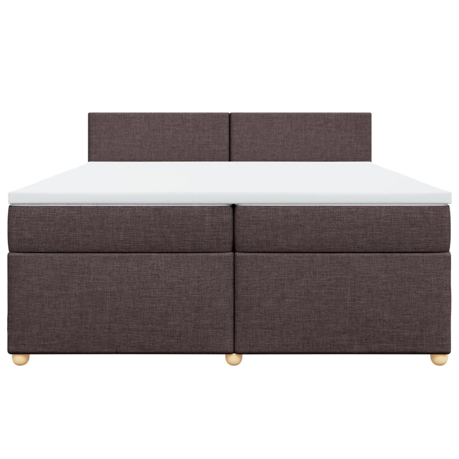Boxspring met matras stof donkerbruin 200x200 cm