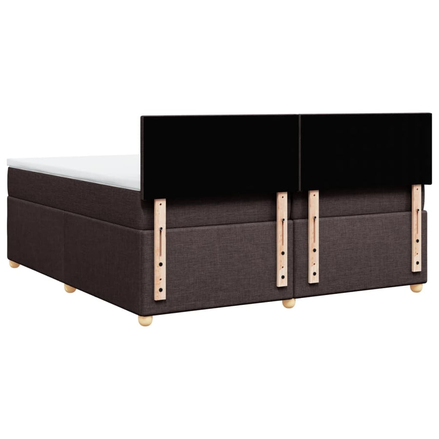 Boxspring met matras stof donkerbruin 200x200 cm