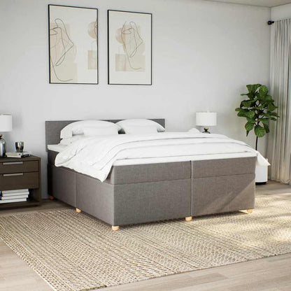 Boxspring met matras stof taupe 200x200 cm