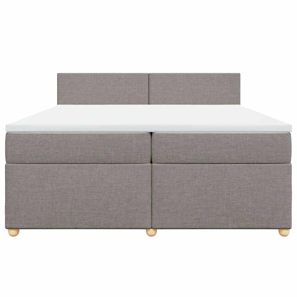 Boxspring met matras stof taupe 200x200 cm