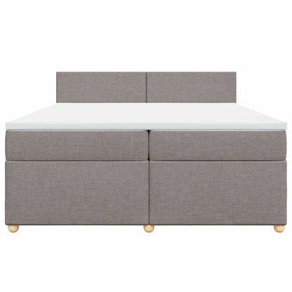 Boxspring met matras stof taupe 200x200 cm