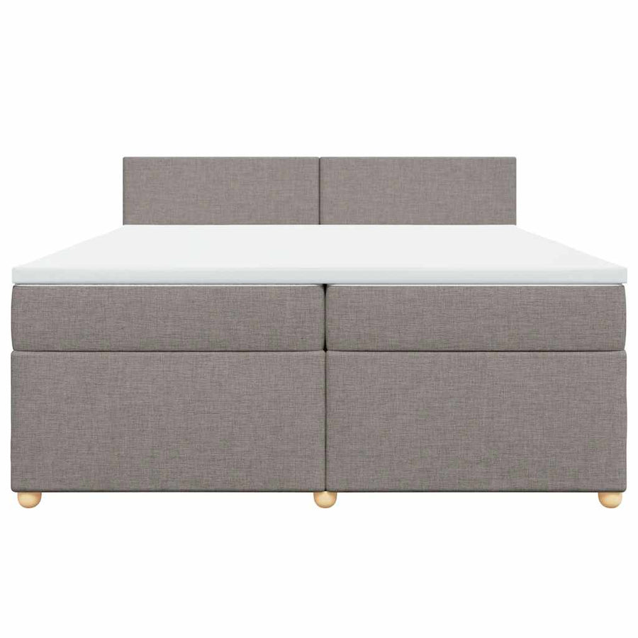 Boxspring met matras stof taupe 200x200 cm
