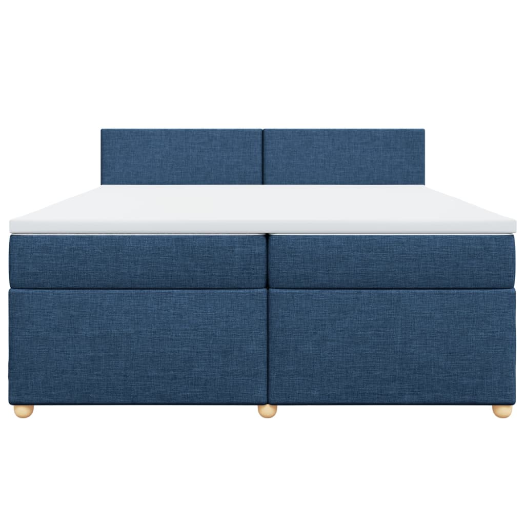 Boxspring met matras stof blauw 200x200 cm