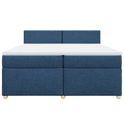 Boxspring met matras stof blauw 200x200 cm
