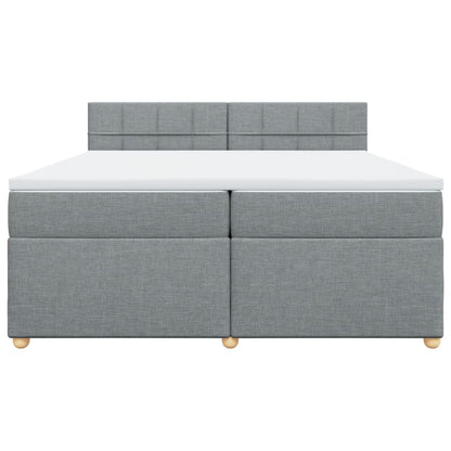 Boxspring met matras stof lichtgrijs 200x200 cm