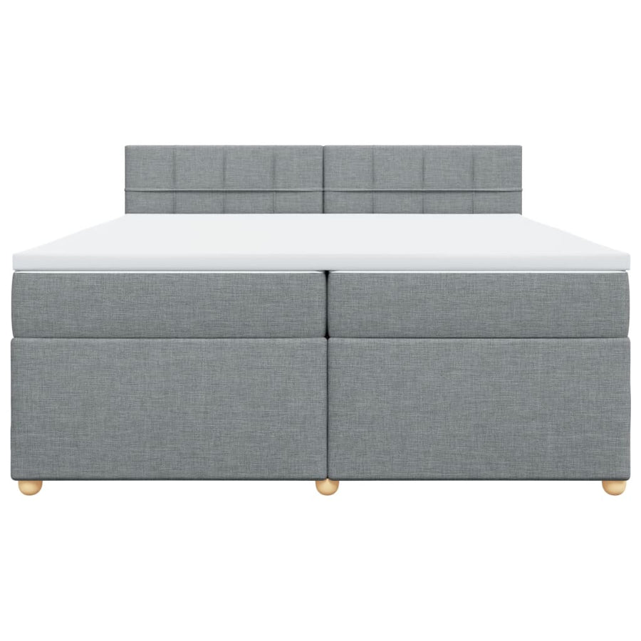 Boxspring met matras stof lichtgrijs 200x200 cm