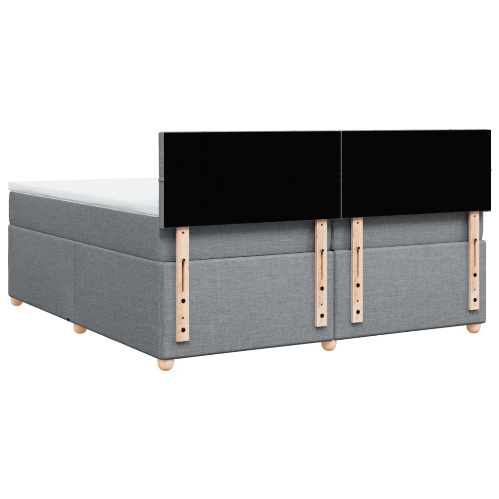 Boxspring met matras stof lichtgrijs 200x200 cm