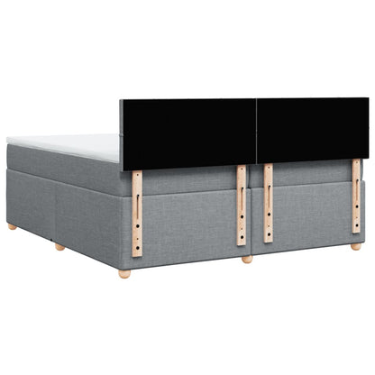 Boxspring met matras stof lichtgrijs 200x200 cm
