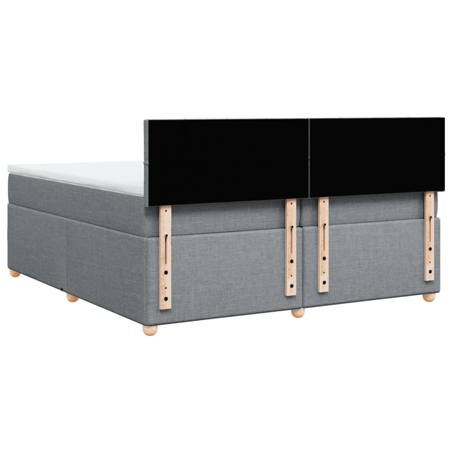 Boxspring met matras stof lichtgrijs 200x200 cm