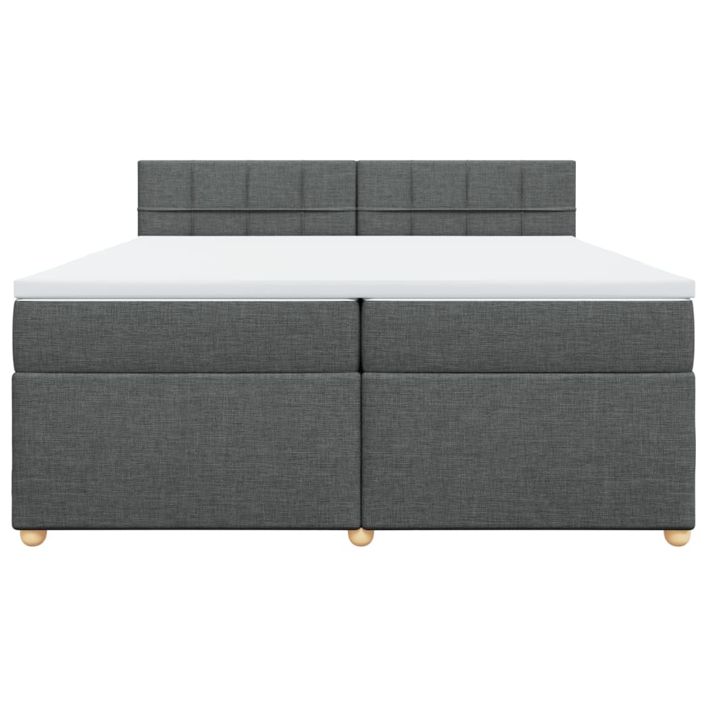 Boxspring met matras stof donkergrijs 200x200 cm