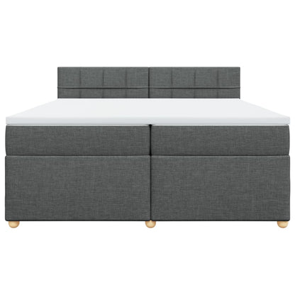 Boxspring met matras stof donkergrijs 200x200 cm