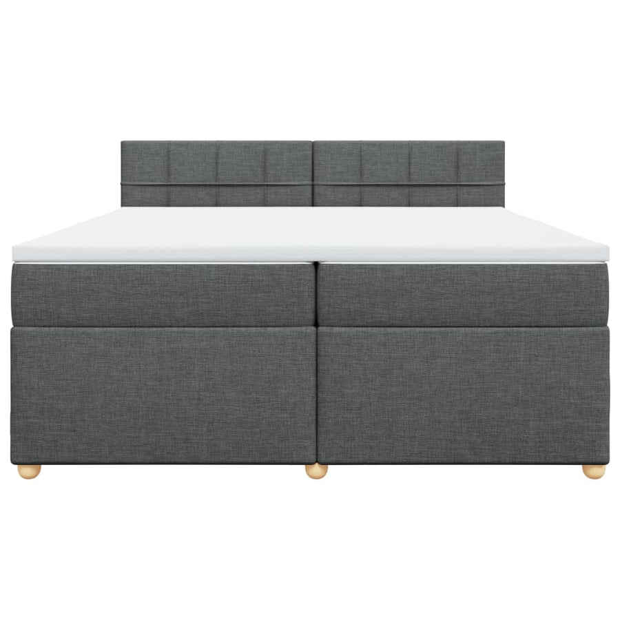 Boxspring met matras stof donkergrijs 200x200 cm