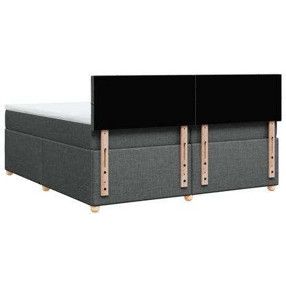 Boxspring met matras stof donkergrijs 200x200 cm