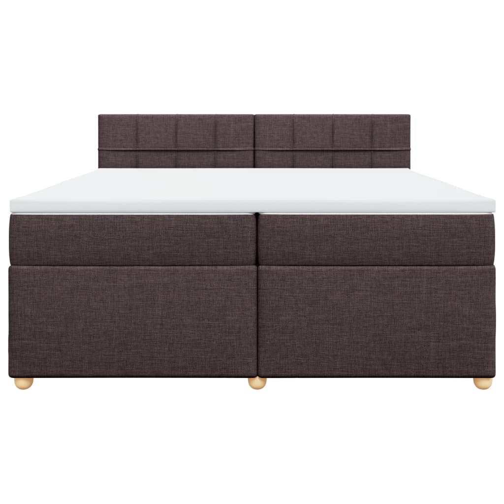 Boxspring met matras stof donkerbruin 200x200 cm