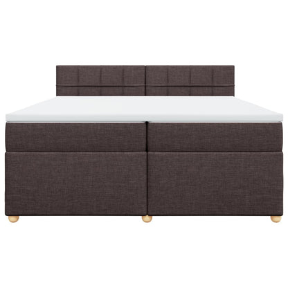 Boxspring met matras stof donkerbruin 200x200 cm