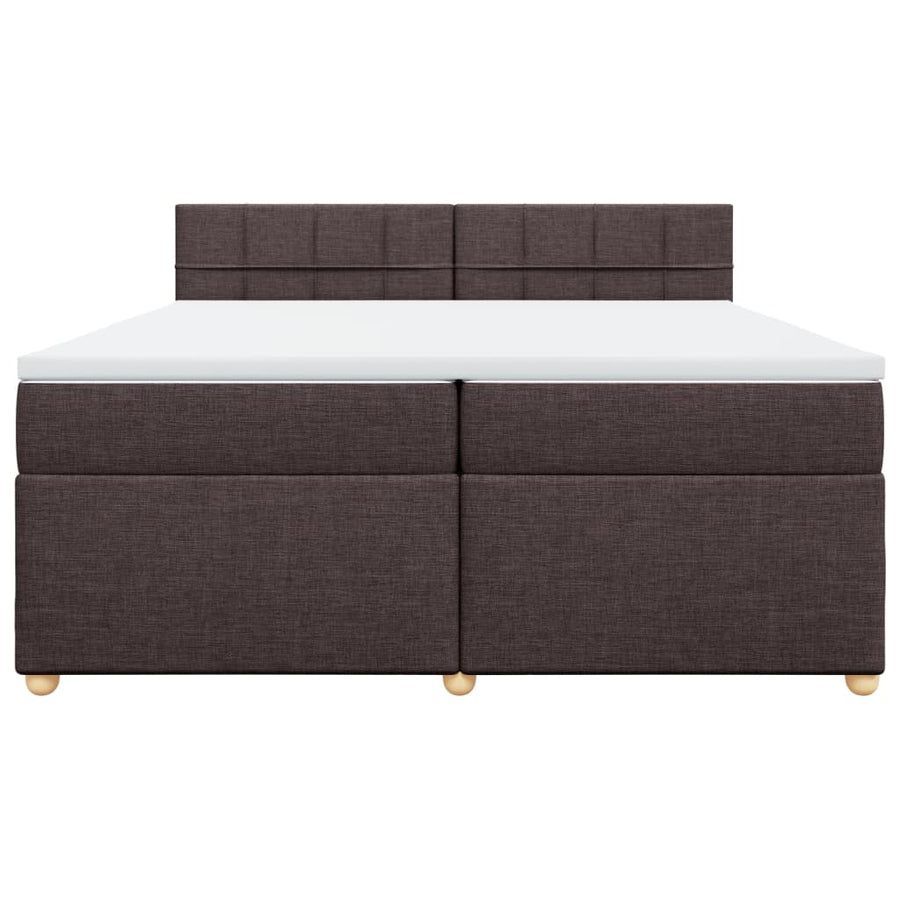Boxspring met matras stof donkerbruin 200x200 cm