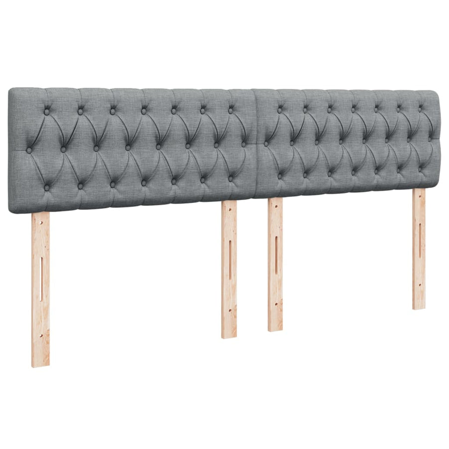 Boxspring met matras stof lichtgrijs 200x200 cm