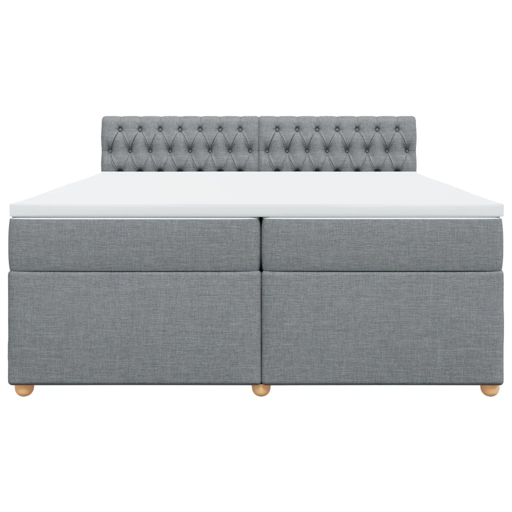 Boxspring met matras stof lichtgrijs 200x200 cm