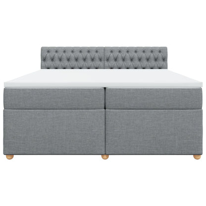 Boxspring met matras stof lichtgrijs 200x200 cm