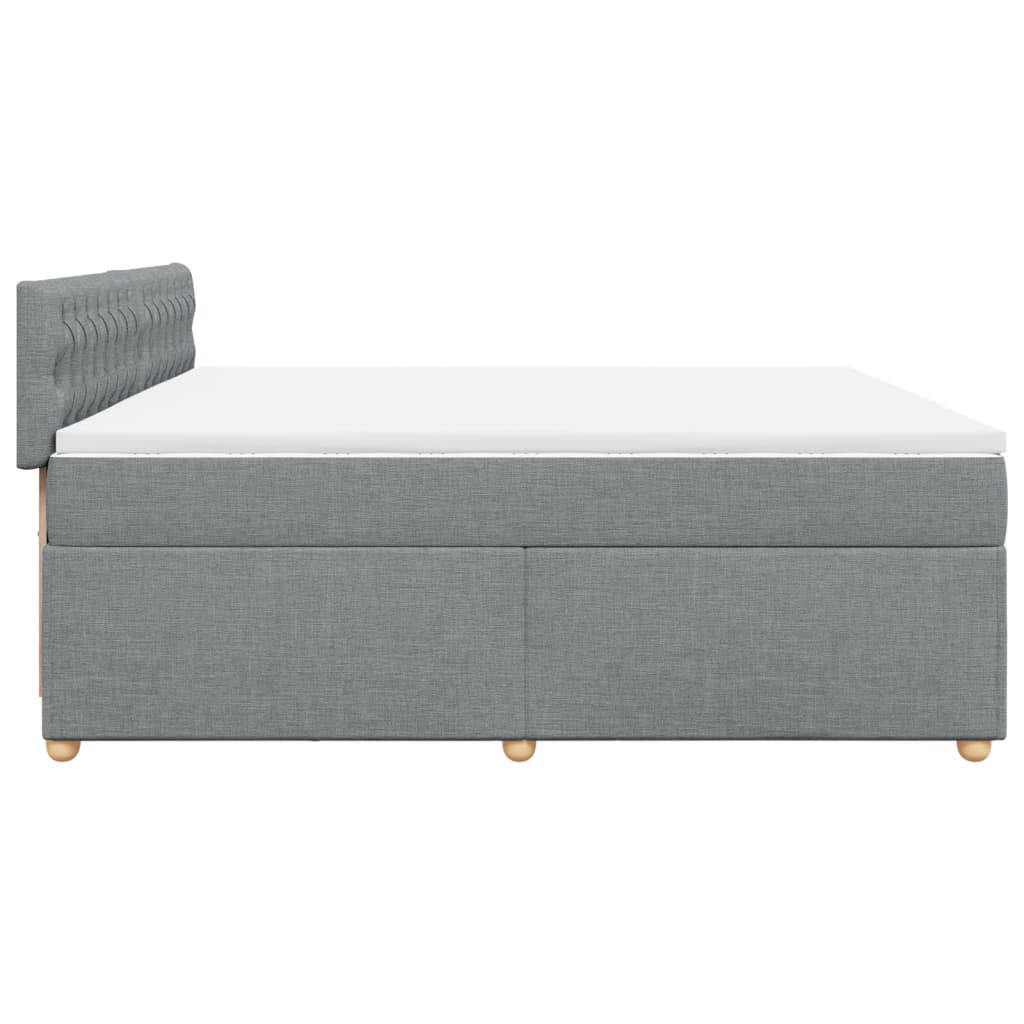 Boxspring met matras stof lichtgrijs 200x200 cm