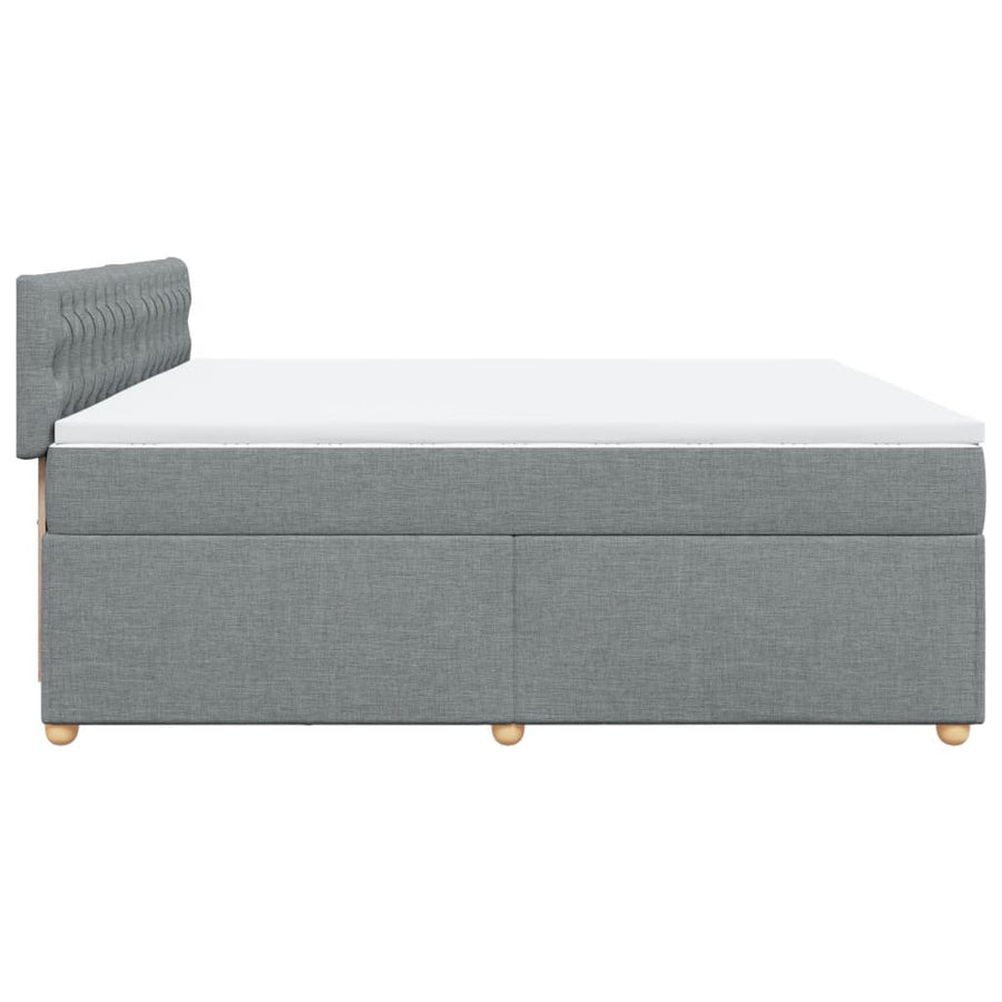 Boxspring met matras stof lichtgrijs 200x200 cm