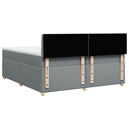 Boxspring met matras stof lichtgrijs 200x200 cm