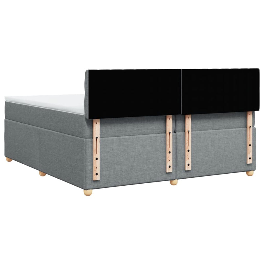Boxspring met matras stof lichtgrijs 200x200 cm