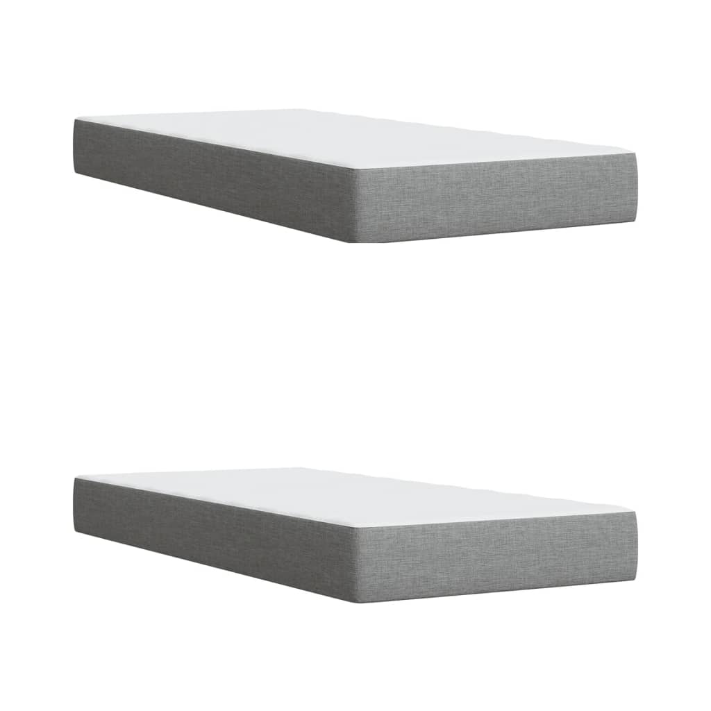 Boxspring met matras stof lichtgrijs 200x200 cm