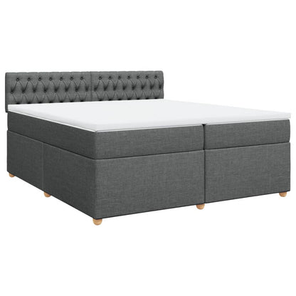 Boxspring met matras stof donkergrijs 200x200 cm