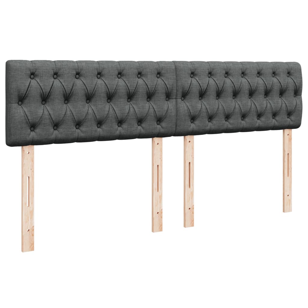 Boxspring met matras stof donkergrijs 200x200 cm