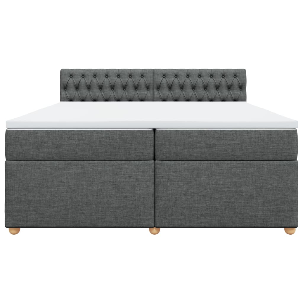 Boxspring met matras stof donkergrijs 200x200 cm