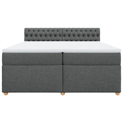Boxspring met matras stof donkergrijs 200x200 cm