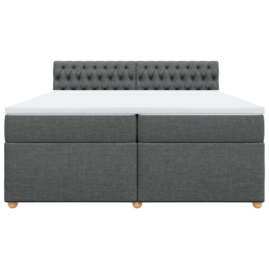 Boxspring met matras stof donkergrijs 200x200 cm