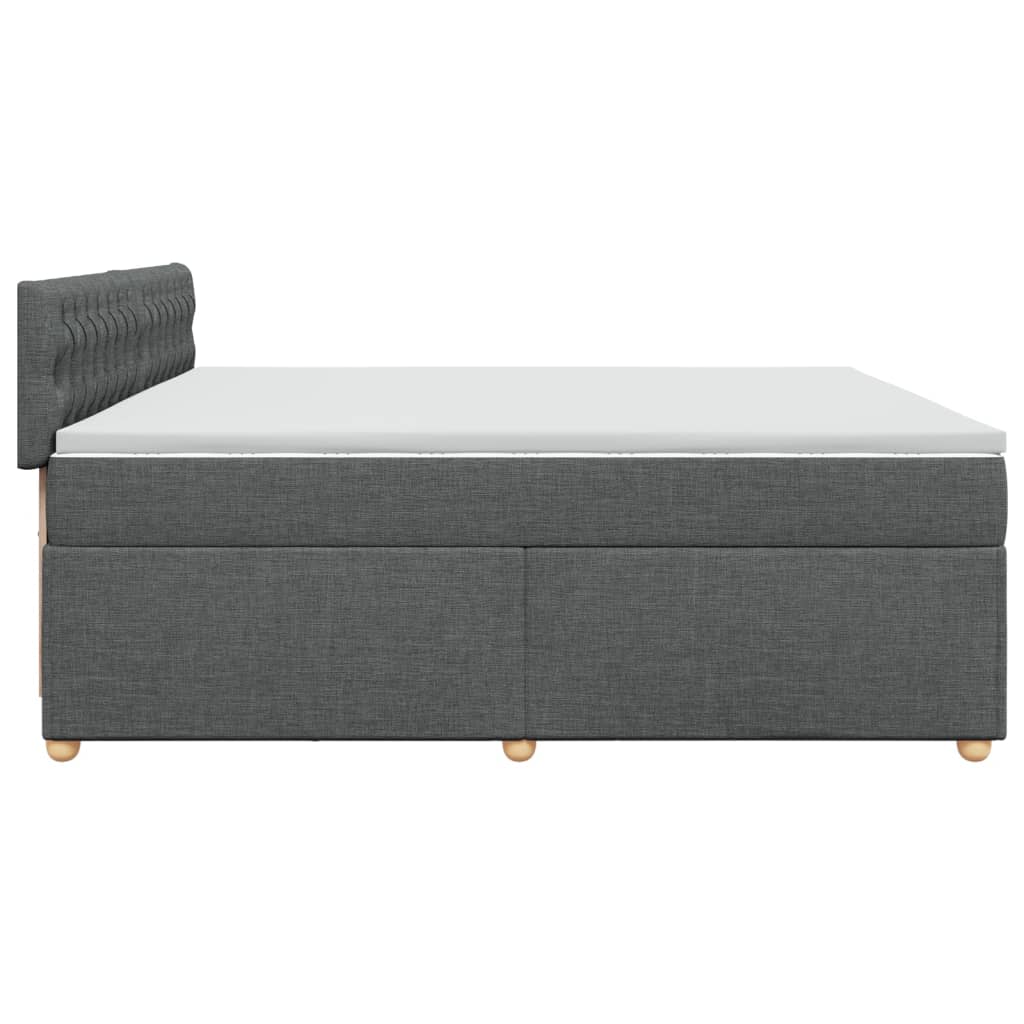 Boxspring met matras stof donkergrijs 200x200 cm