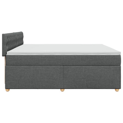 Boxspring met matras stof donkergrijs 200x200 cm