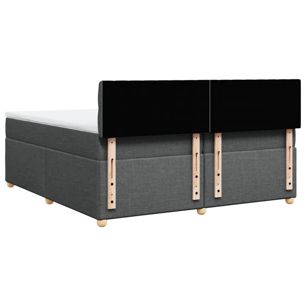 Boxspring met matras stof donkergrijs 200x200 cm