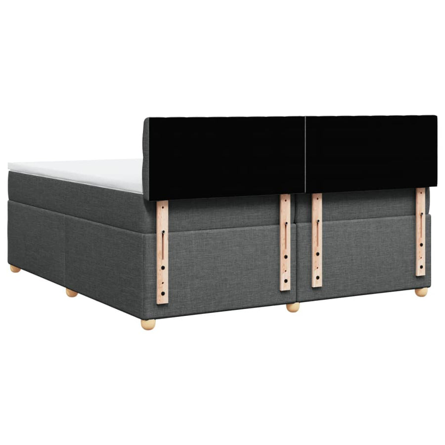 Boxspring met matras stof donkergrijs 200x200 cm