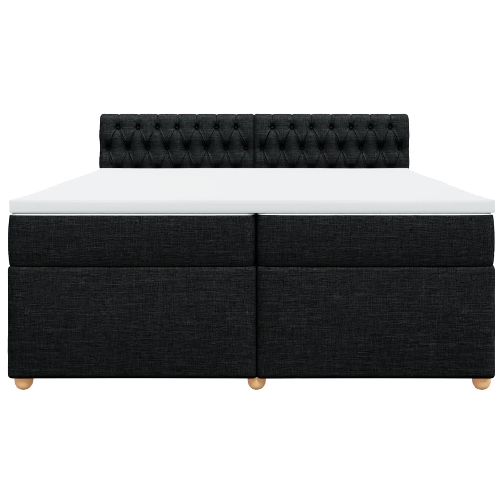 Boxspring met matras stof zwart 200x200 cm