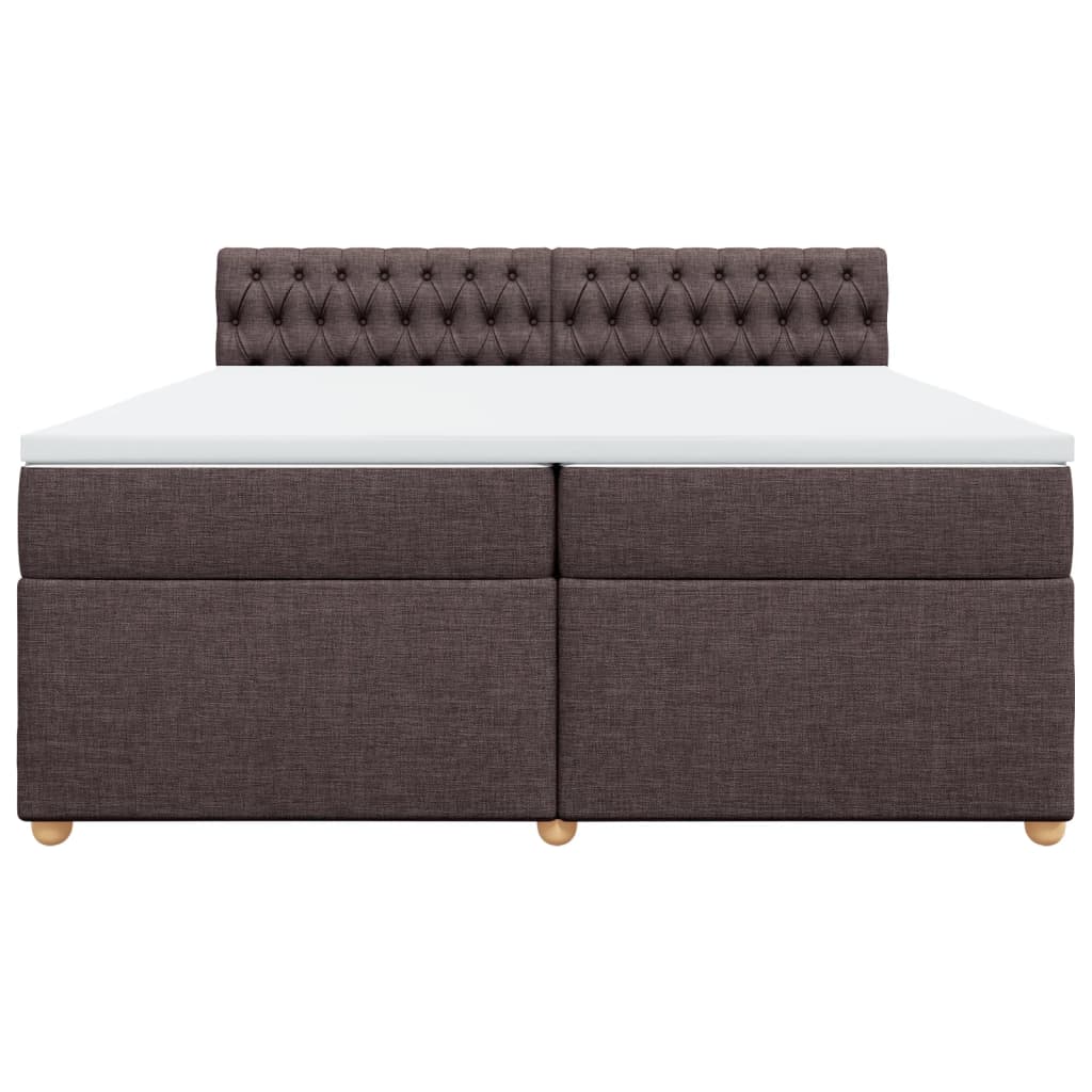 Boxspring met matras stof donkerbruin 200x200 cm
