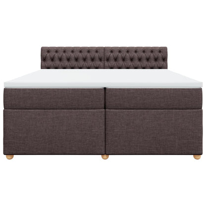 Boxspring met matras stof donkerbruin 200x200 cm