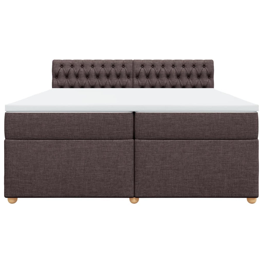 Boxspring met matras stof donkerbruin 200x200 cm