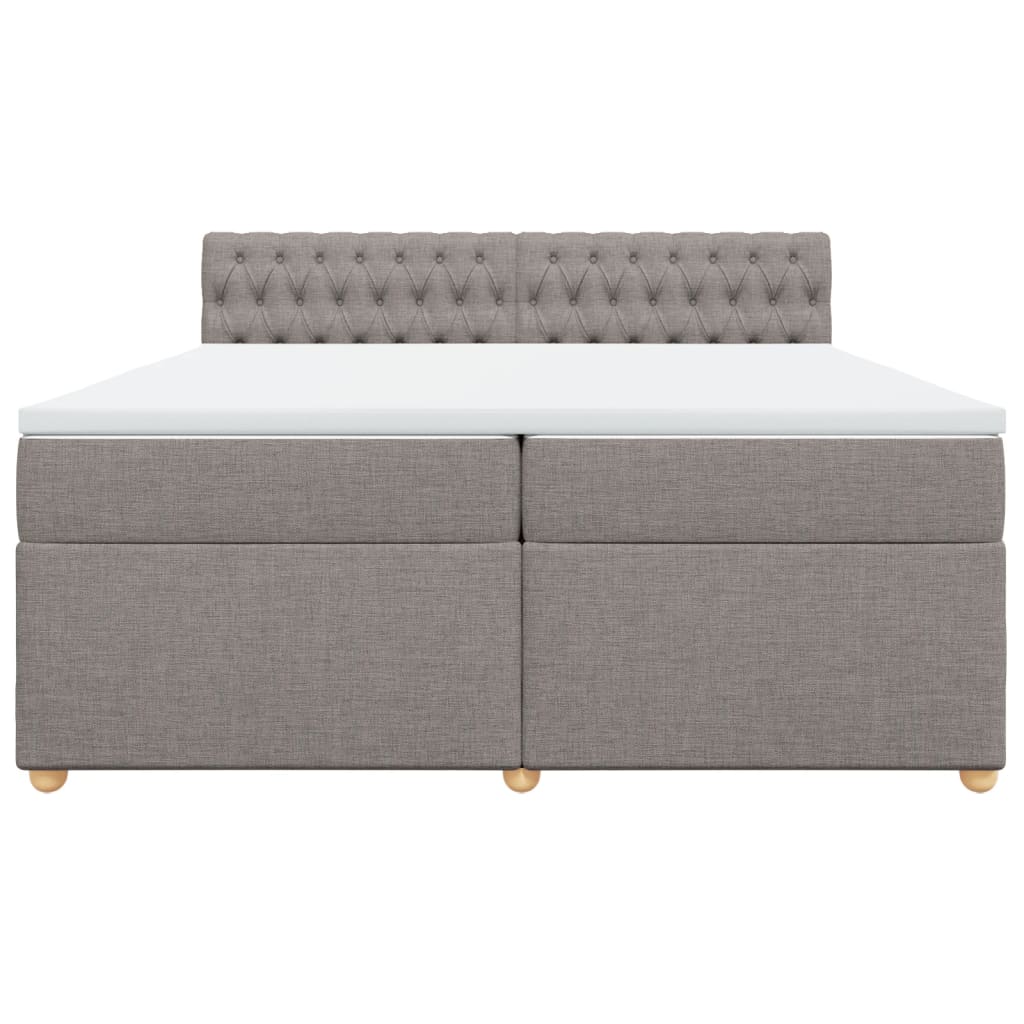 Boxspring met matras stof taupe 200x200 cm