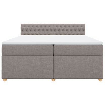 Boxspring met matras stof taupe 200x200 cm
