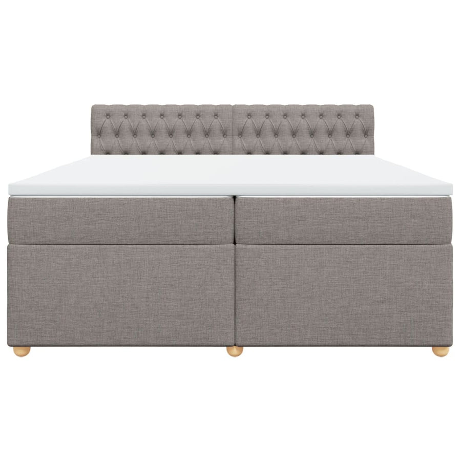 Boxspring met matras stof taupe 200x200 cm