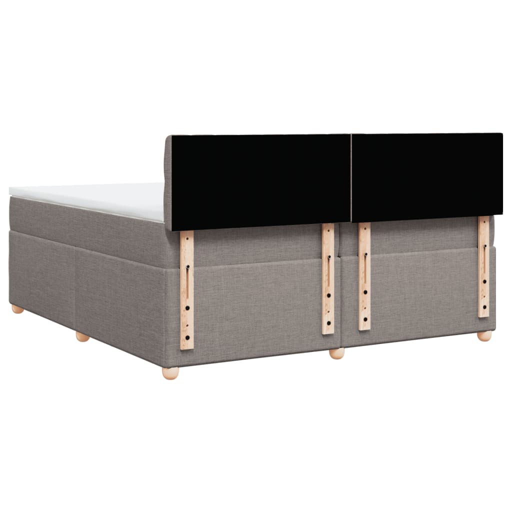 Boxspring met matras stof taupe 200x200 cm