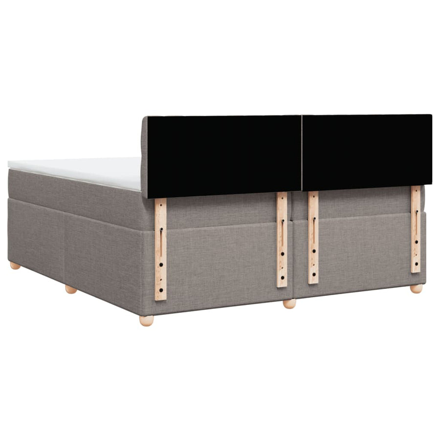 Boxspring met matras stof taupe 200x200 cm