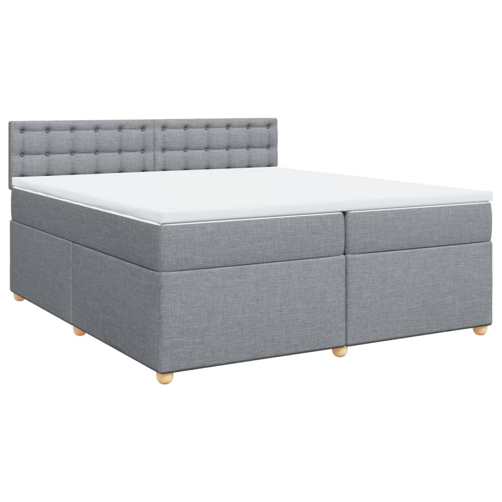 Boxspring met matras stof lichtgrijs 200x200 cm
