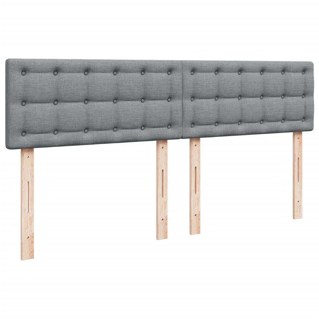 Boxspring met matras stof lichtgrijs 200x200 cm
