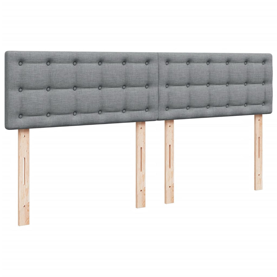 Boxspring met matras stof lichtgrijs 200x200 cm