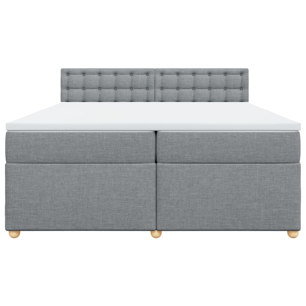 Boxspring met matras stof lichtgrijs 200x200 cm